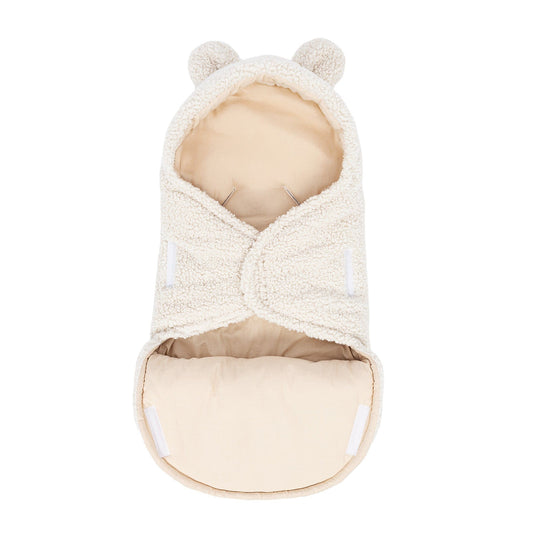 Baby Swaddle with Bear Ears – Bearly Cream