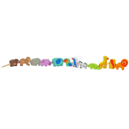 Safari Animal Shaped Wooden Threading Blocks
