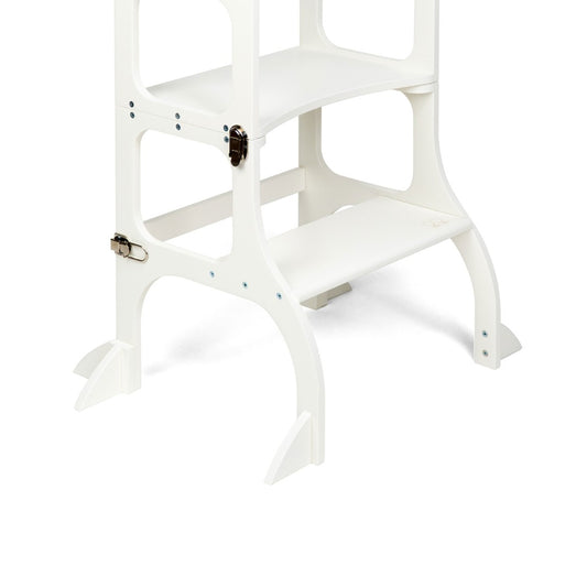 STEP'n'SIT® Convertible 2-in-1 Helper Tower/Table With Support Legs - White