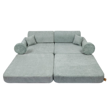 Large Modular Sofa for Kids - Premium Boucle, Fresh Mint