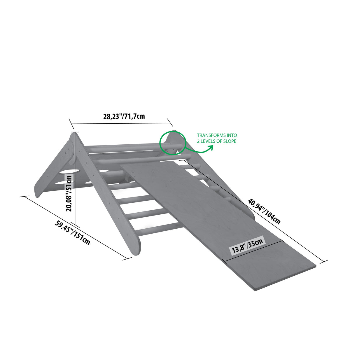 2-in-1 Montessori Climbing Triangle With Ramp