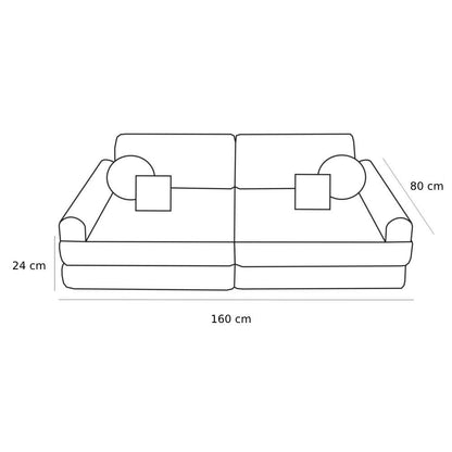 Large Modular Sofa for Kids - Premium Corduroy Turquise