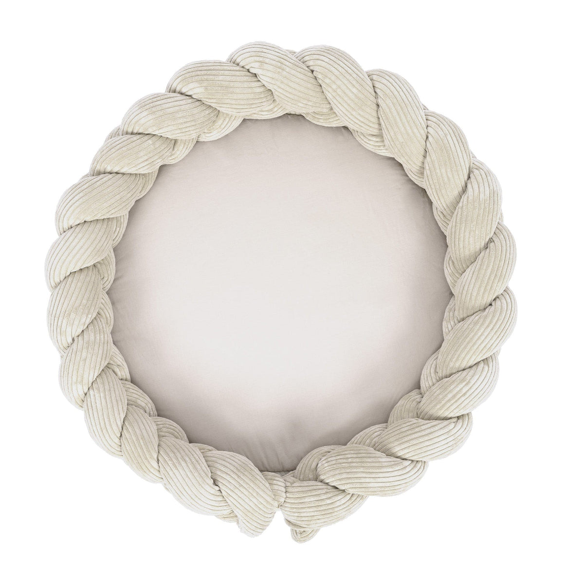 Baby Nest & Play Mat With Crib Bumper Braid - Ecru