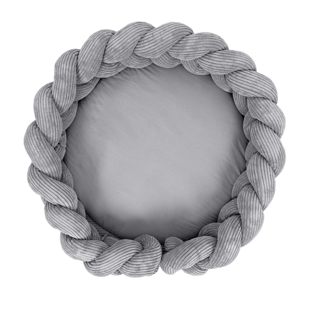 Baby Nest & Play Mat With Crib Bumper Braid - Grey