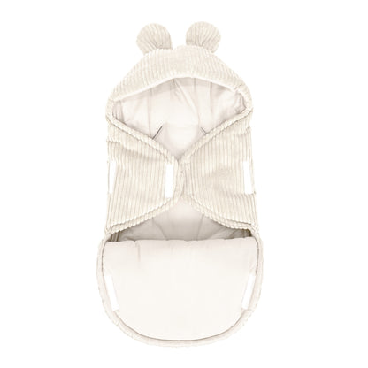 Baby Swaddle with Bear Ears – Ecru