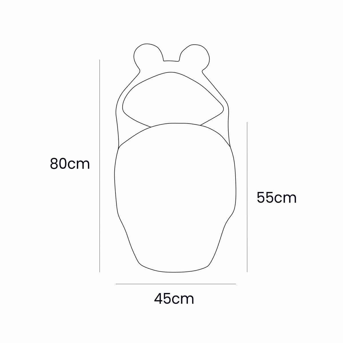 Baby Swaddle with Bear Ears – Powder Pink