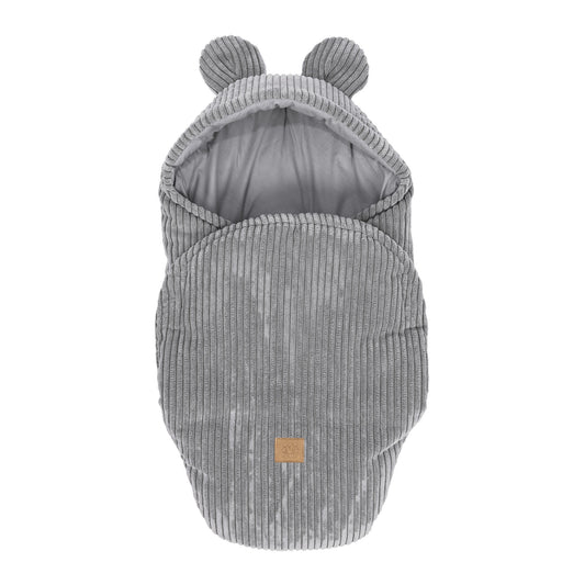 Baby Swaddle with Bear Ears – Grey