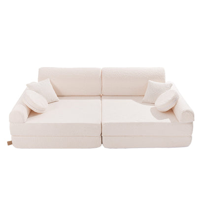 Large Modular Sofa for Kids - Premium Boucle, White