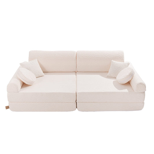Large Modular Sofa for Kids - Premium Boucle, White