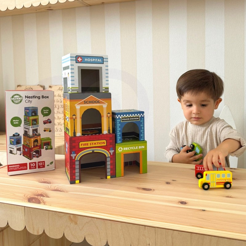 City Vehicles in Boxes Puzzle Cubes