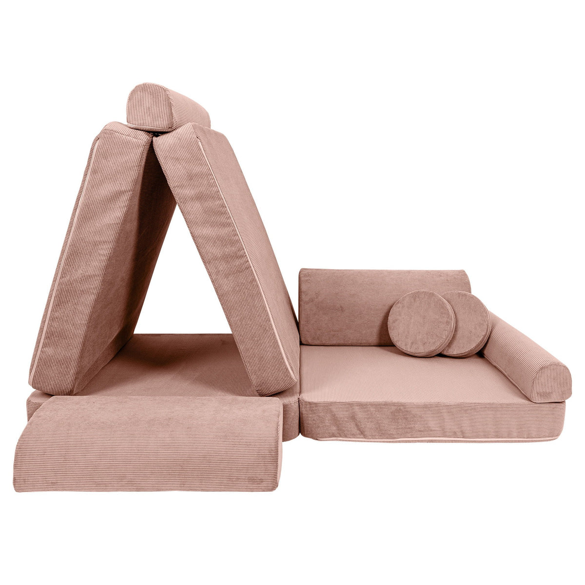 Large Modular Sofa for Kids - Slimcord Corduroy Pink