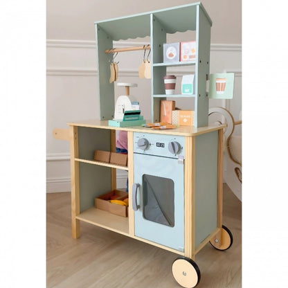 Large Multifunctional Wooden Food Truck Stand, 73 pcs
