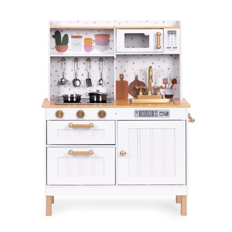 Large Wooden Play Kitchen with Sounds and LED
