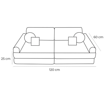 Medium Modular Sofa for Kids - Tangle Marshmallow Beige