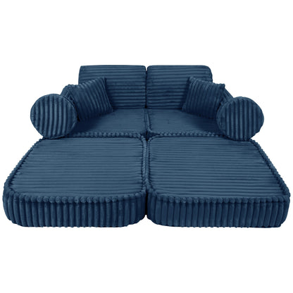 Medium Modular Sofa for Kids - Churros Blue