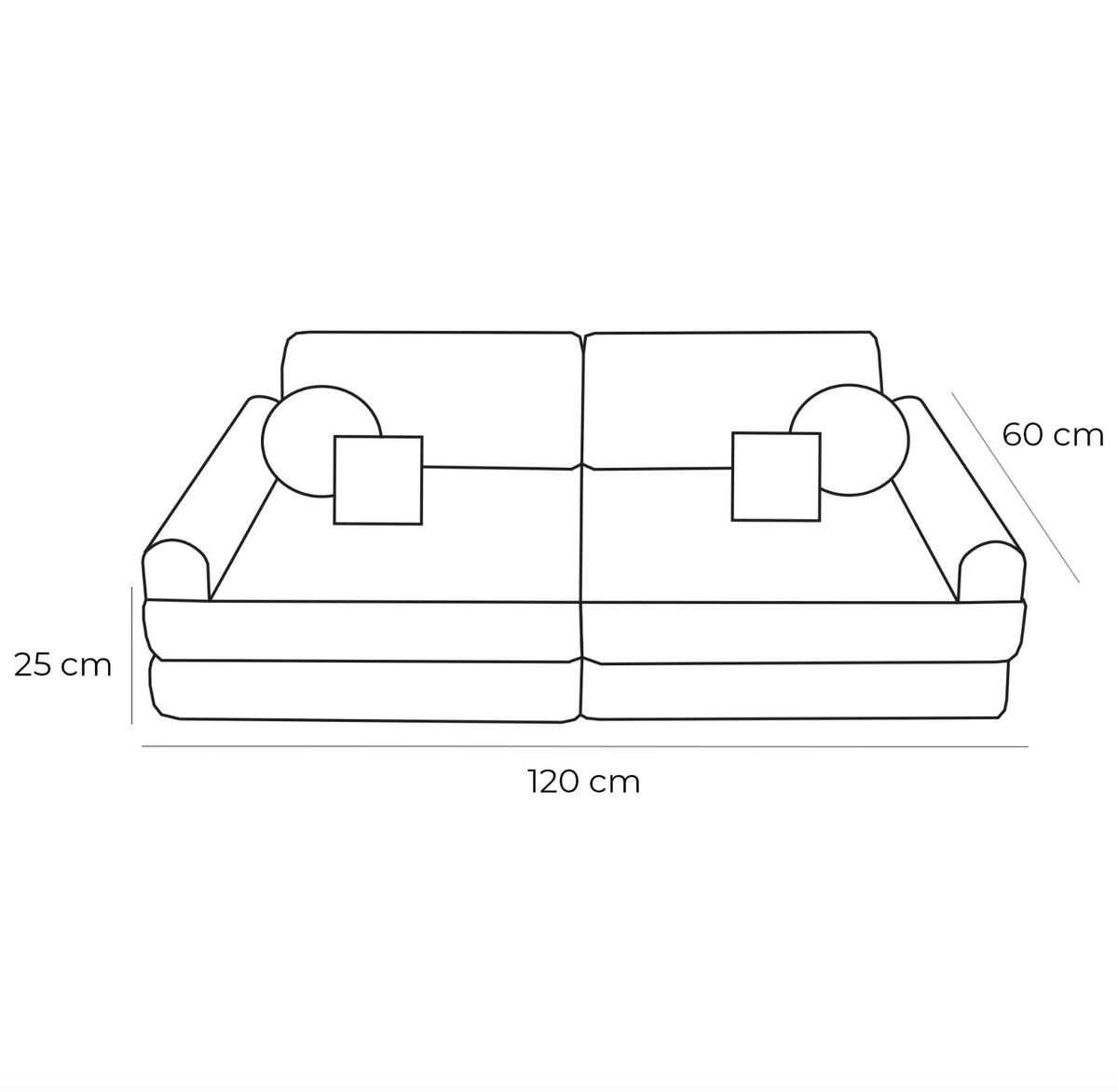 Medium Modular Sofa for Kids - Churros Blue