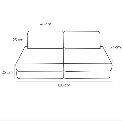 Small Modular Sofa for Kids - Churros Forest Green