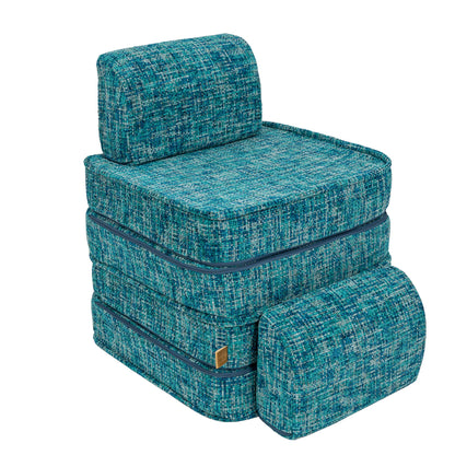 Small Modular Sofa for Kids - Tangle Lagoon Blue