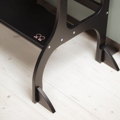 STEP'n'SIT® Convertible 2-in-1 Helper Tower/Table With Support Legs - Black