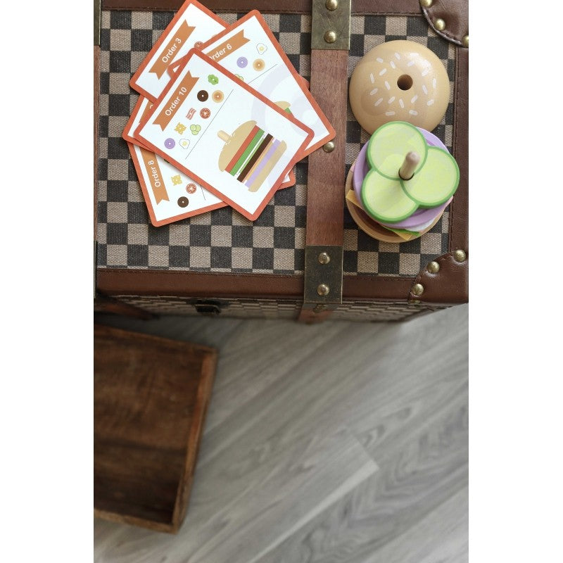 Wooden Burger Restaurant Puzzle for Children, 15 pcs