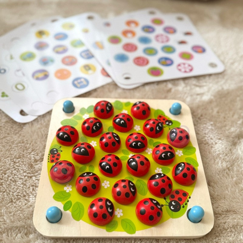 Wooden Educational Memory Puzzle Ladybugs
